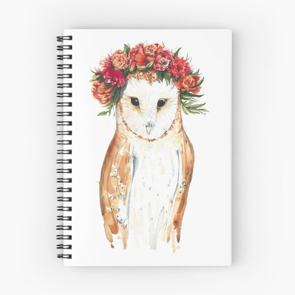 Item preview, Watercolor Barn Owl in a Colorful Wreath designed and sold by Magdalena Żołnierowicz.