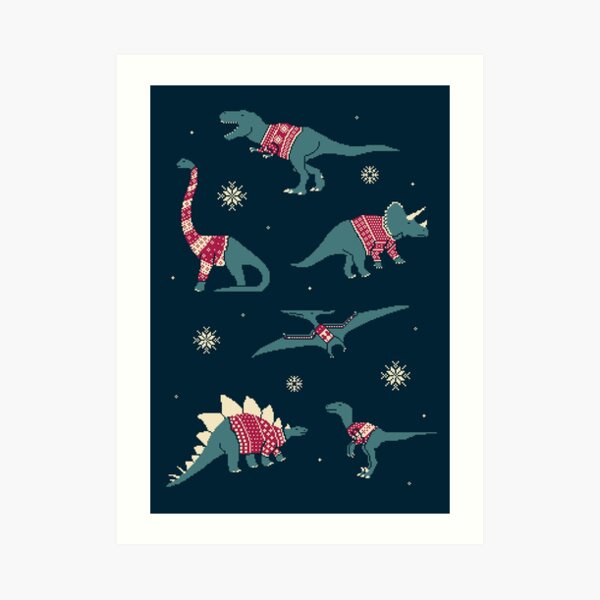 Dinos In Sweaters Art Print