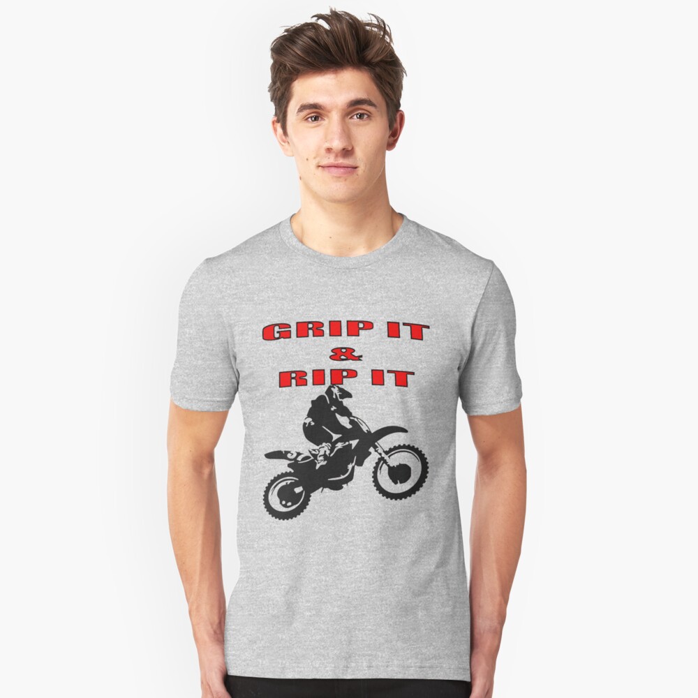 "Grip It and Rip It Dirt Bike Racer" Tshirt by taiche Redbubble