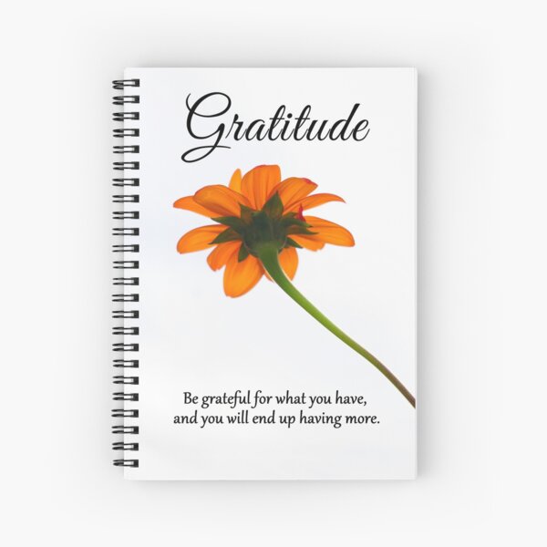 Gratitude - Orange Color Mexican Sunflower Spiral Notebook