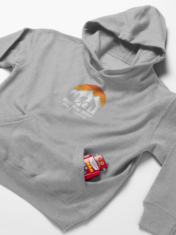 Alternate view of Retro Hide And Seek World Champion Bigfoot T-Shirt & Gift Kids Pullover Hoodie