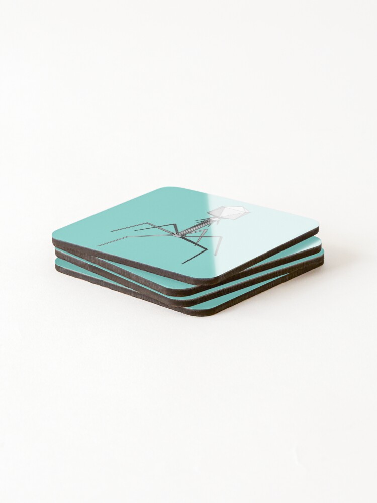 Alternate view of T4 bacteriophage virus Coasters (Set of 4)