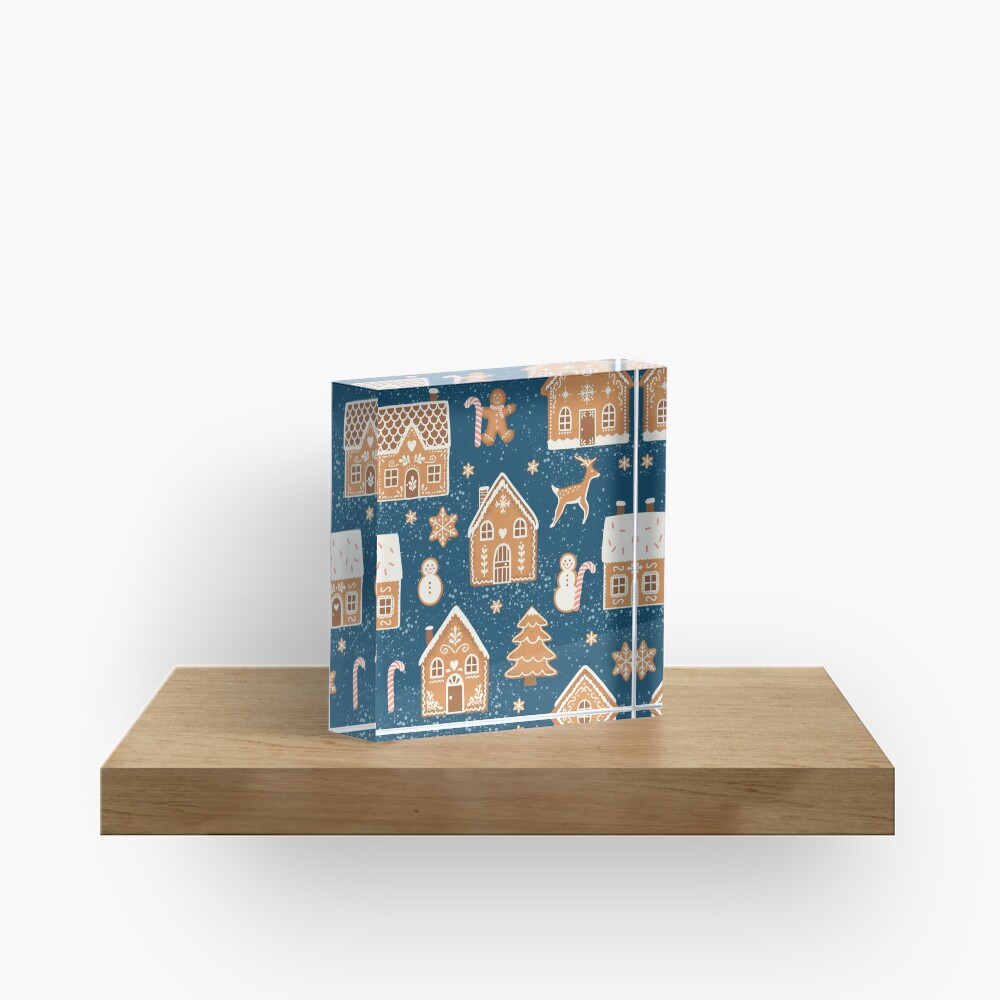 Gingerbread Village (with stickers) Acrylic Block