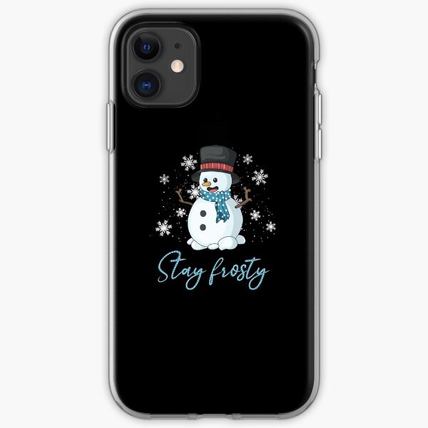 Funny Snowman Stay Frosty Christmas Quotes iPhone Soft Case