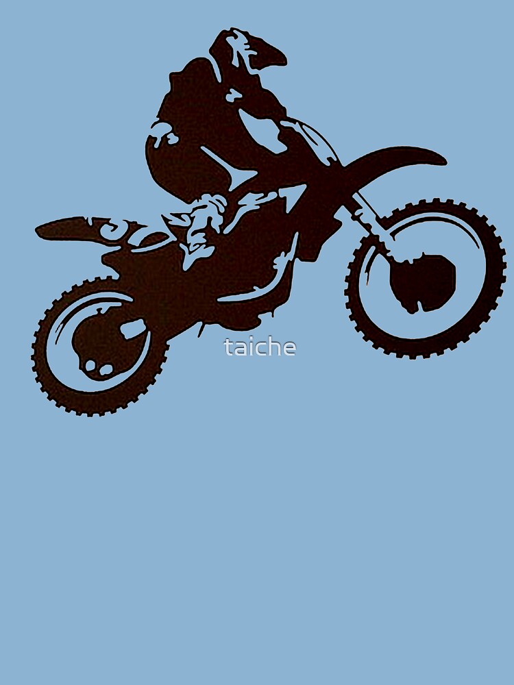 Moto X Dirt Bike Monotone Vector Art - White Kids T-Shirt for