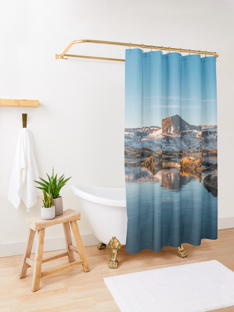Alternate view of Winter landscape in Iceland II Shower Curtain