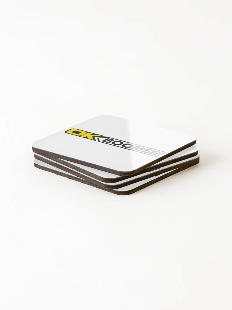 Thumbnail 4 of 5, Coasters (Set of 4), OK BOOMER (Yellow) [Roufxis-Rb] designed and sold by RoufXis.
