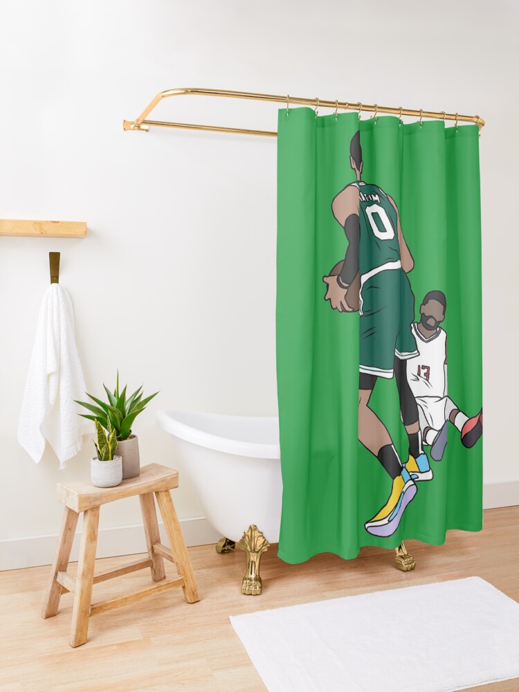 Alternate view of Jayson Tatum Crosses Over Paul George Shower Curtain