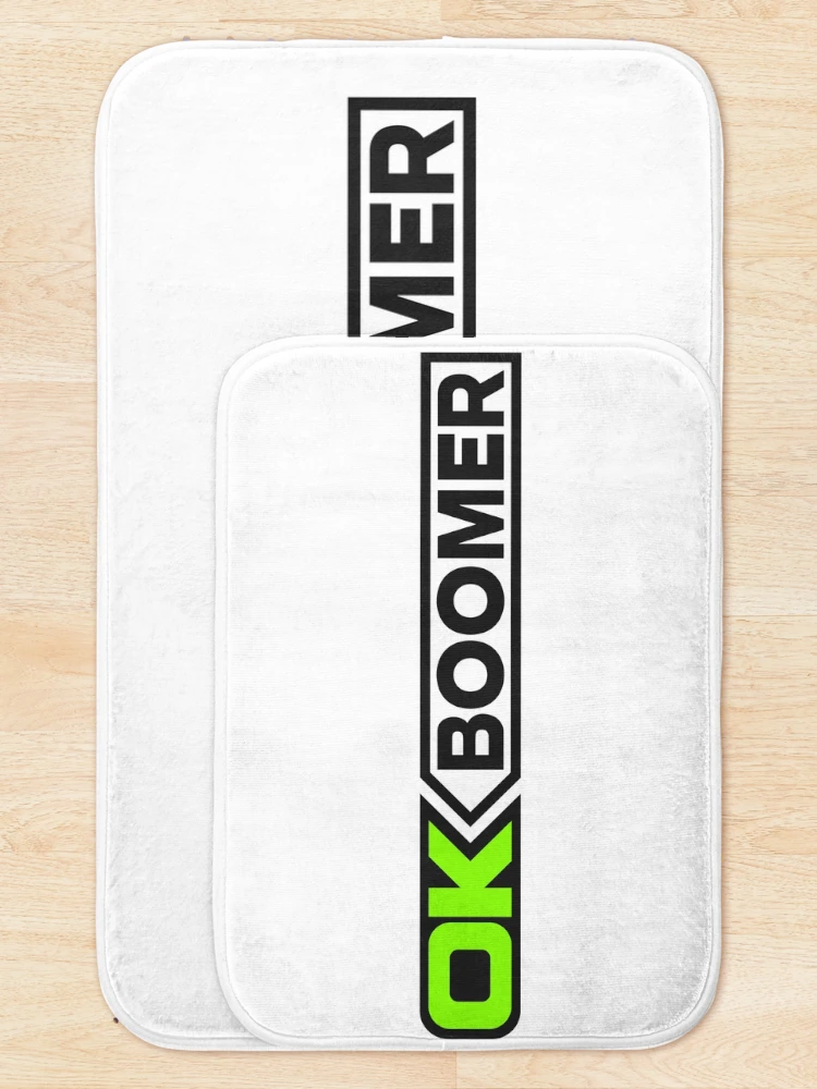 Thumbnail 5 of 6, Bath Mat, OK BOOMER (Green) [Roufxis-Rb] designed and sold by RoufXis.