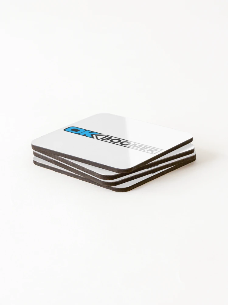 Thumbnail 4 of 5, Coasters (Set of 4), OK BOOMER (Blue) [Roufxis-Rb] designed and sold by RoufXis.