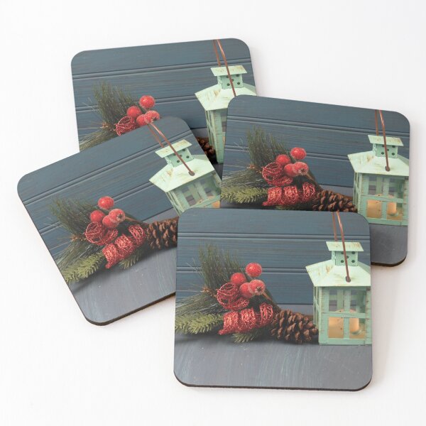 Item preview, Christmas decorations on a wooden background designed and sold by ikshvaku.