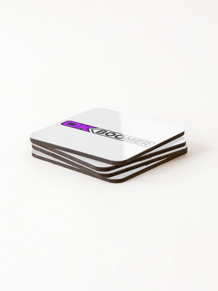 Thumbnail 4 of 5, Coasters (Set of 4), OK BOOMER (Purple) [Roufxis-Rb] designed and sold by RoufXis.