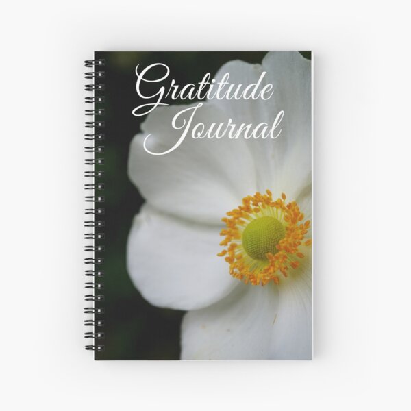 Gratitude Journal - White anemone flower Spiral Notebook