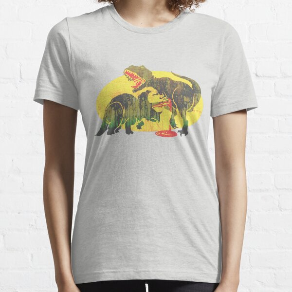Triceratops vs T Rex Dinosaur Fight Essential T-Shirt