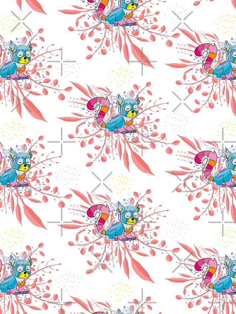 Thumbnail 5 of 5, A-Line Dress, Happy Spring Racoon Pattern designed and sold by famenxt.