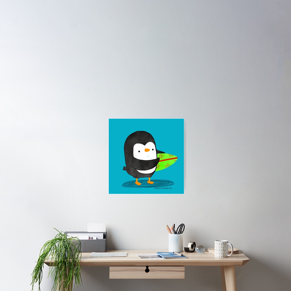 Surf Penguin Poster