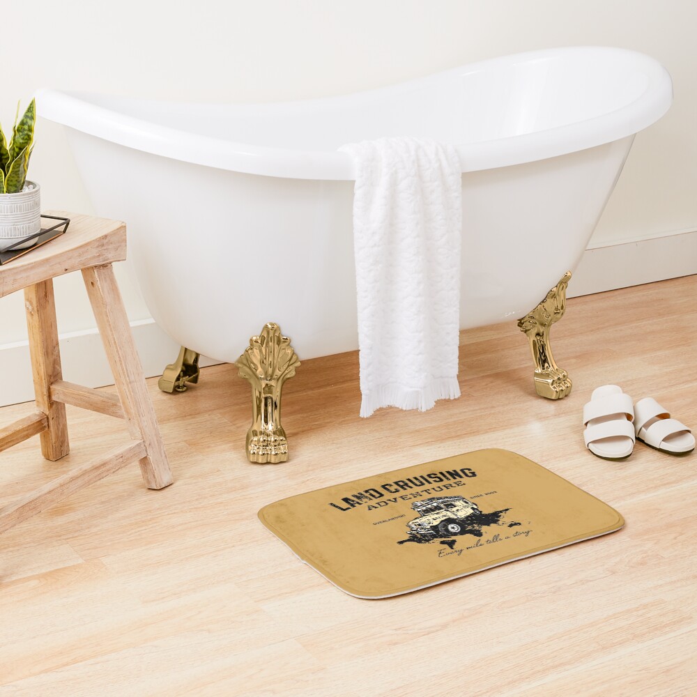 Every Mile Tells a Story - dark print Bath Mat