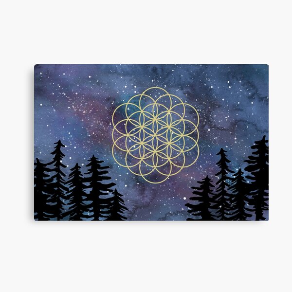 Vista previa del artículo con la obra «galaxia flor de la vida», diseñado y vendido por pinapurri.