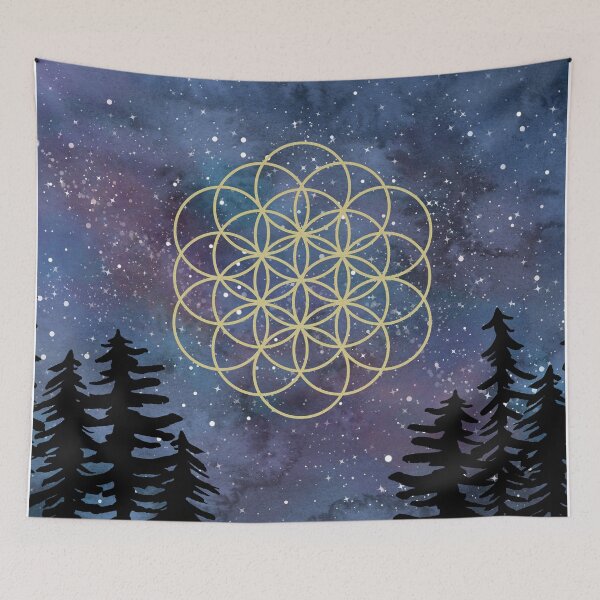 Item preview, galaxy flower of life designed and sold by pinapurri.