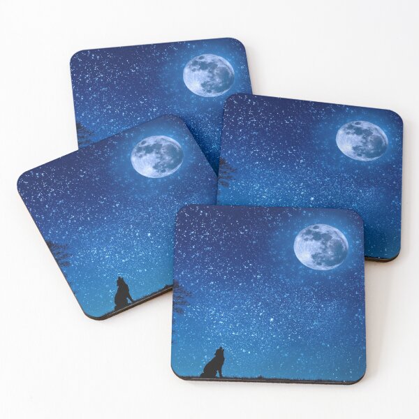 Item preview, Wolf Howling at the Moon, Wolf Moon Night Sky Stars designed and sold by BetterDesigns4U.