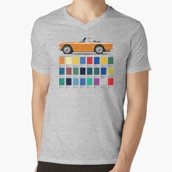 UK spec Triumph TR6 in Topaz Orange, a car with so many memories! V-Neck T-Shirt