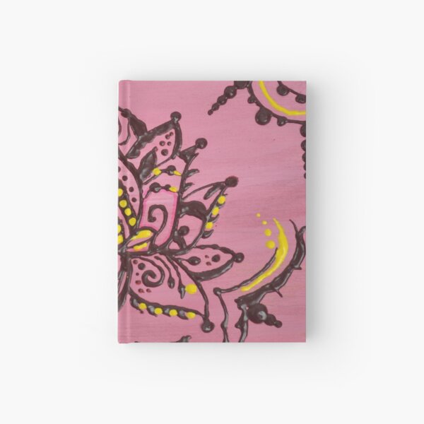 Pink Lotus in Henna Style Hardcover Journal