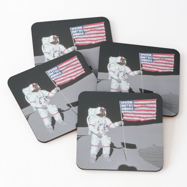 Item preview, Epstein Didn’t Kill Himself flag on moon designed and sold by divebargraphics.