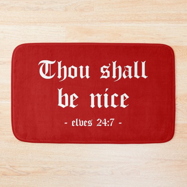 Item preview, Thou Shall Be Nice Funny Christmas Elves Gift (Red) designed and sold by 4wordsmovement.
