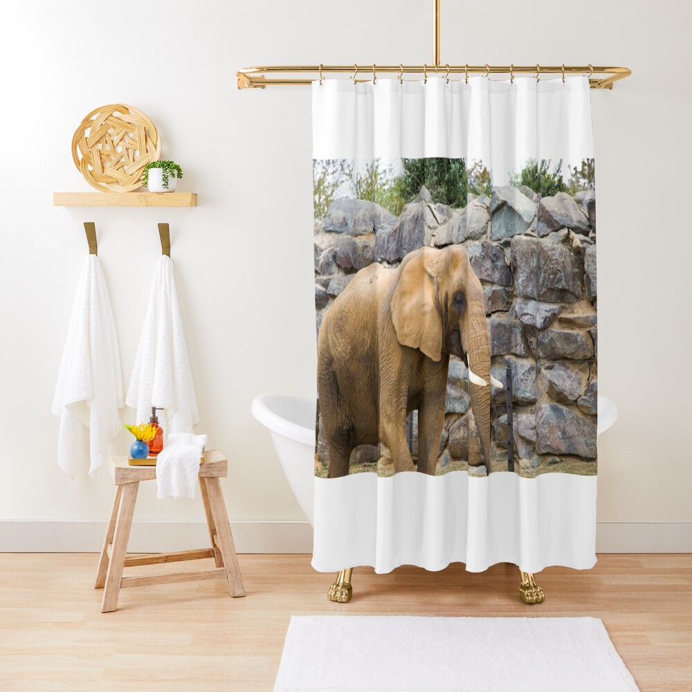 "Elephant" Shower Curtain by SeanCoombes Redbubble