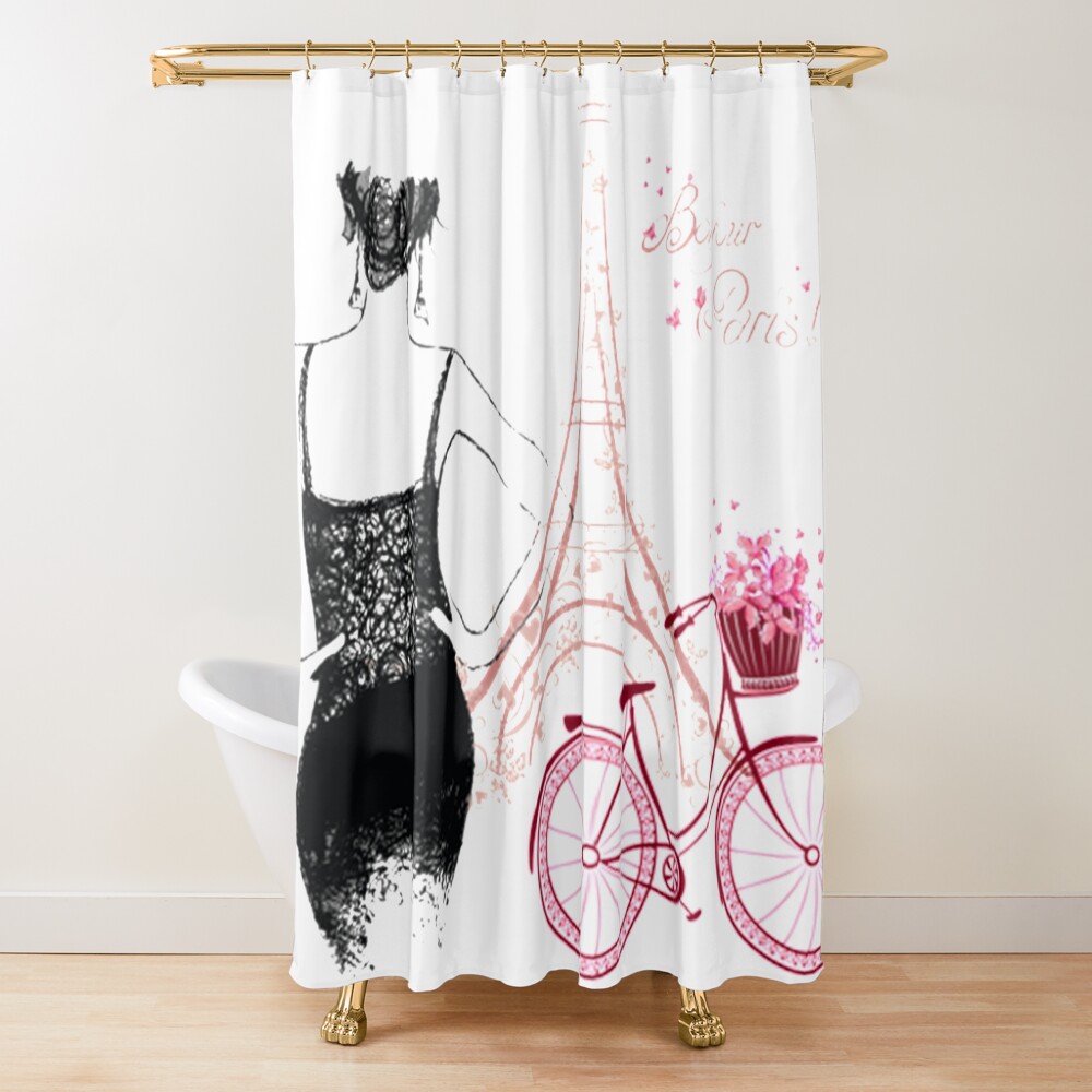 Bonjour Paris Shower Curtain