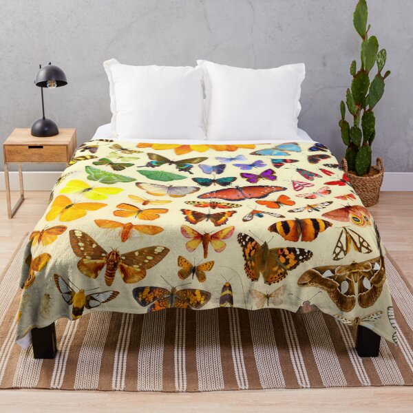 Butterflies and Sunflower Throw Blanket