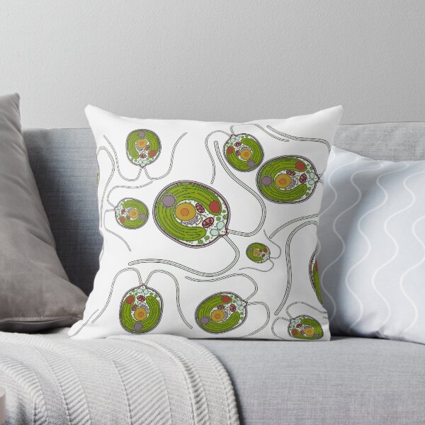 Chlamydomonas Print Throw Pillow
