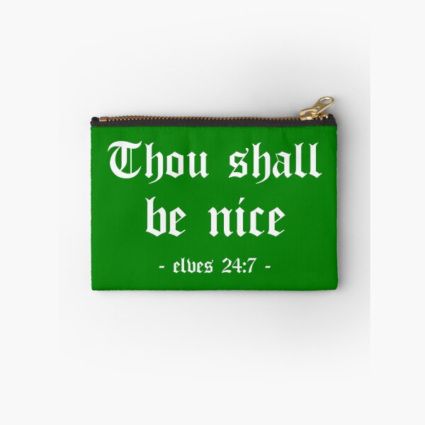 Item preview, Thou Shall Be Nice Funny Christmas Elves Gift (Green) designed and sold by 4wordsmovement.