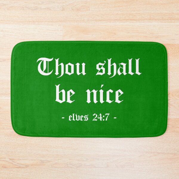 Item preview, Thou Shall Be Nice Funny Christmas Elves Gift (Green) designed and sold by 4wordsmovement.