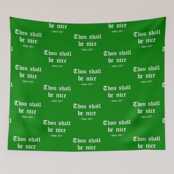 Item preview, Thou Shall Be Nice Funny Christmas Elves Gift (Green) designed and sold by 4wordsmovement.