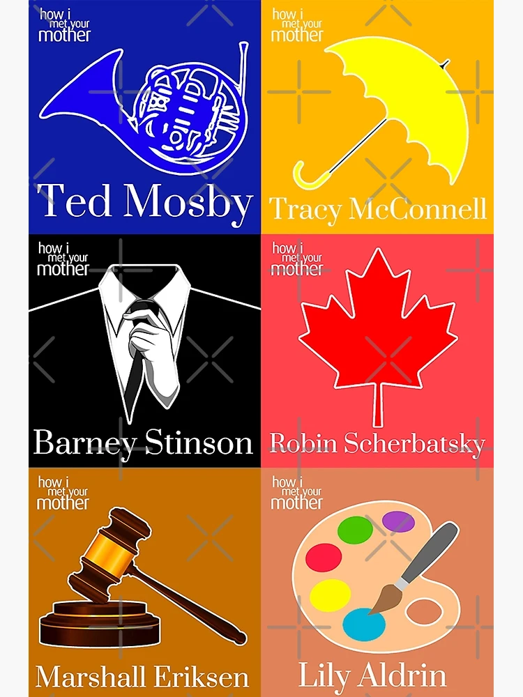 TV Serials Poster, Serials canvas, Barney Stinson print, Lily Aldrin wall art, Tracy McConnell, Ted Mosby, Marshall wall decor, Gift Idea top