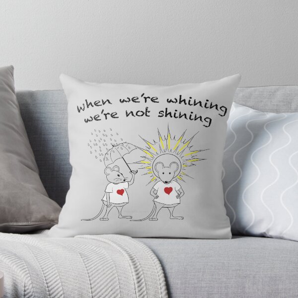 MantraMouse® Shining Cartoon in Color on Gray BackGround Throw Pillow