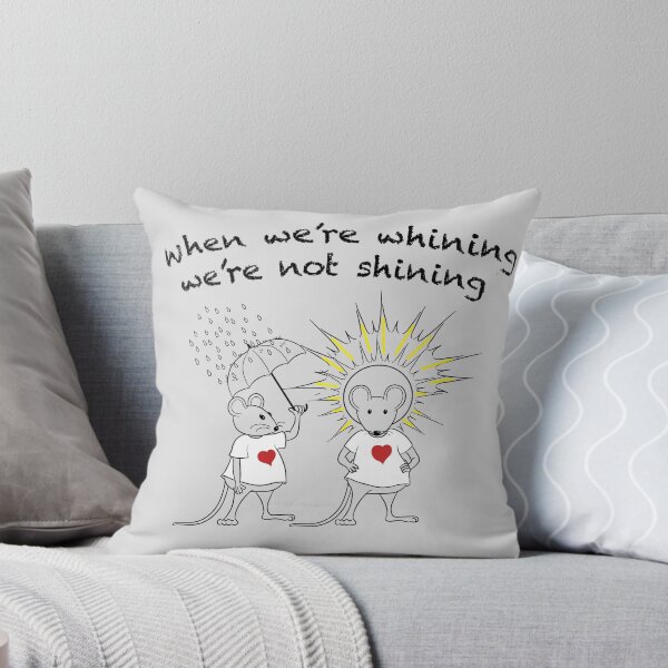 MantraMouse® Shining Cartoon in Color on Gray BackGround Throw Pillow