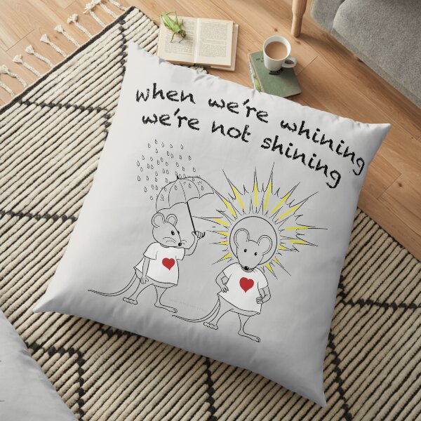 MantraMouse® Shining Cartoon in Color on Gray BackGround Floor Pillow