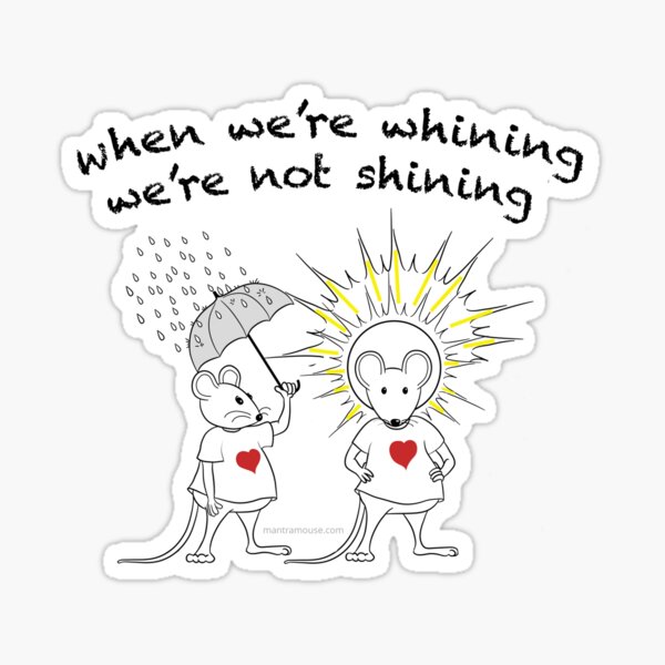 MantraMouse® Shining Cartoon in Color on Gray BackGround Sticker