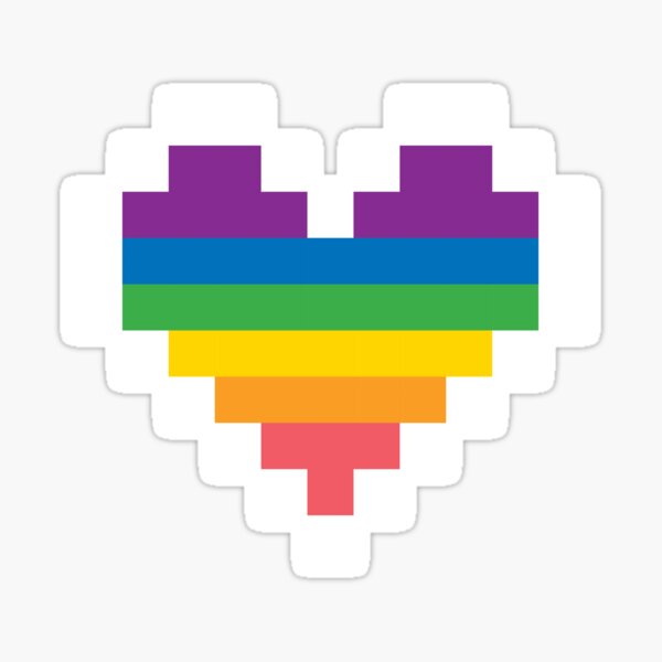 Pixel Pride Heart Sticker By Gostickit Redbubble