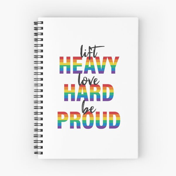 Item preview, Lift Heavy Love Hard Be Proud Rainbow text design designed and sold by StudioUnrefined.