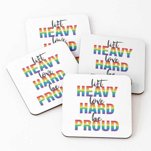 Item preview, Lift Heavy Love Hard Be Proud Rainbow text design designed and sold by StudioUnrefined.