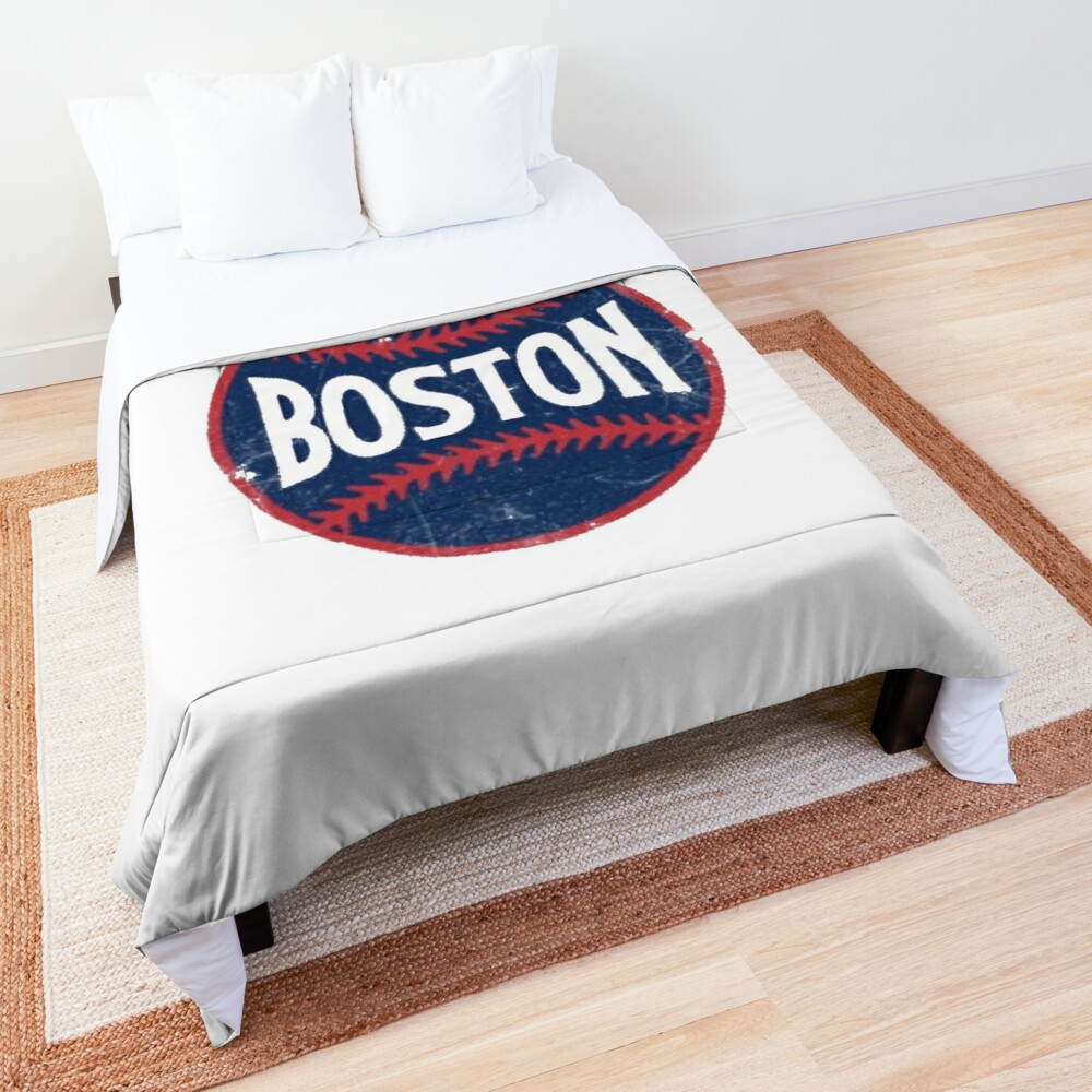 Boston Red Sox White Comforter By Thesportspage Redbubble