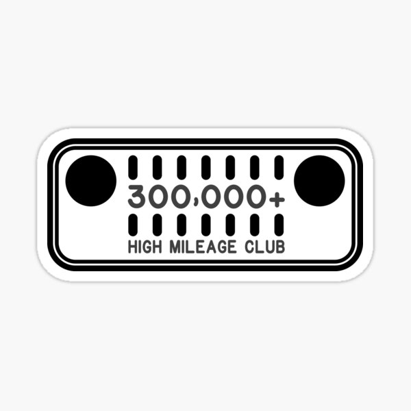 Jeep High Mileage Club - 300,000+ Miles Sticker