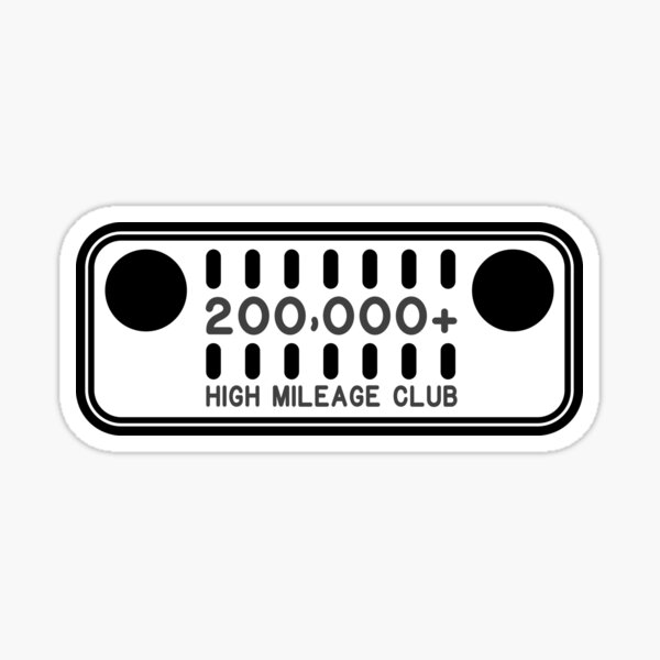 Jeep High Mileage Club - 200,000+ Miles Sticker