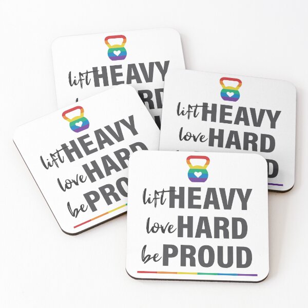 Item preview, Lift Heavy Love Hard Be Proud Rainbow Kettlebell text design designed and sold by StudioUnrefined.