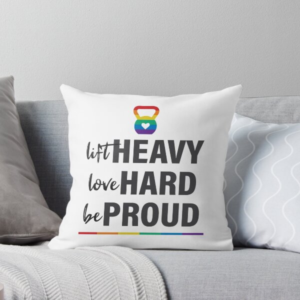 Item preview, Lift Heavy Love Hard Be Proud Rainbow Kettlebell text design designed and sold by StudioUnrefined.
