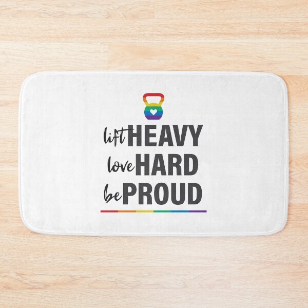 Item preview, Lift Heavy Love Hard Be Proud Rainbow Kettlebell text design designed and sold by StudioUnrefined.