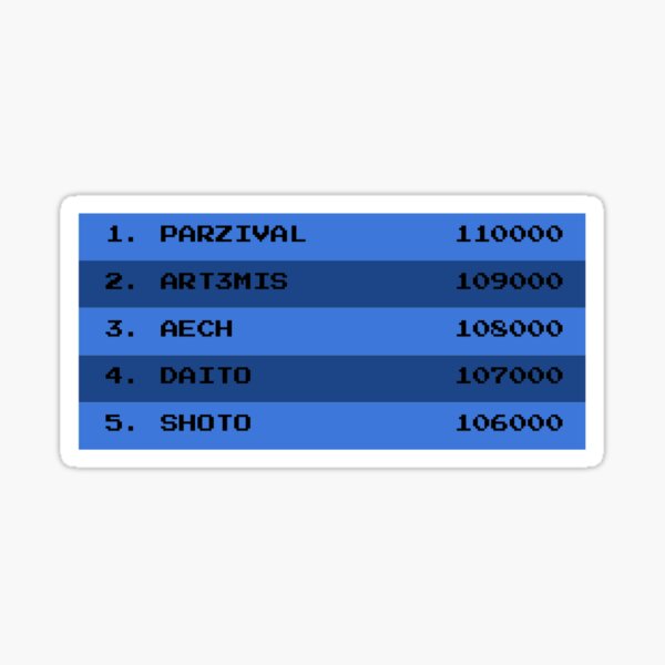 Ready Player One Scoreboard Sticker
